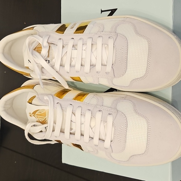 Lanvin White and Gold Women's Sneakers SZ 9 - Unisex - Picture 2 of 9